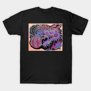 Neon Dragon With 4 Elements Variant 8 T-Shirt